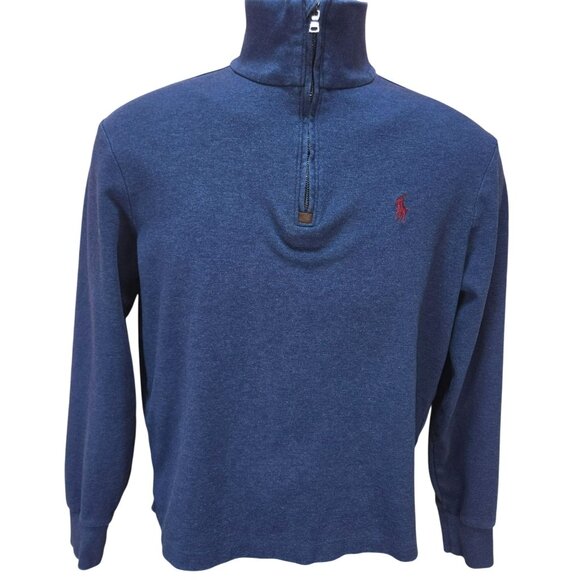Polo Ralph Lauren Mens Quarter-Zip Pullover Soft Jersey Sweater Small - Picture 1 of 8